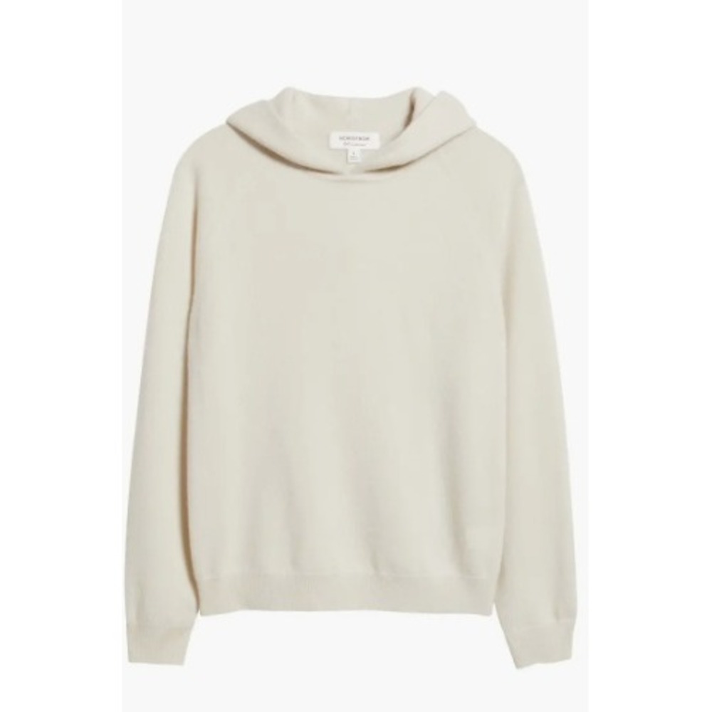 Nordstrom Signature Cashmere Hoodie Cream New Luxury Soft Pullover Size Medium